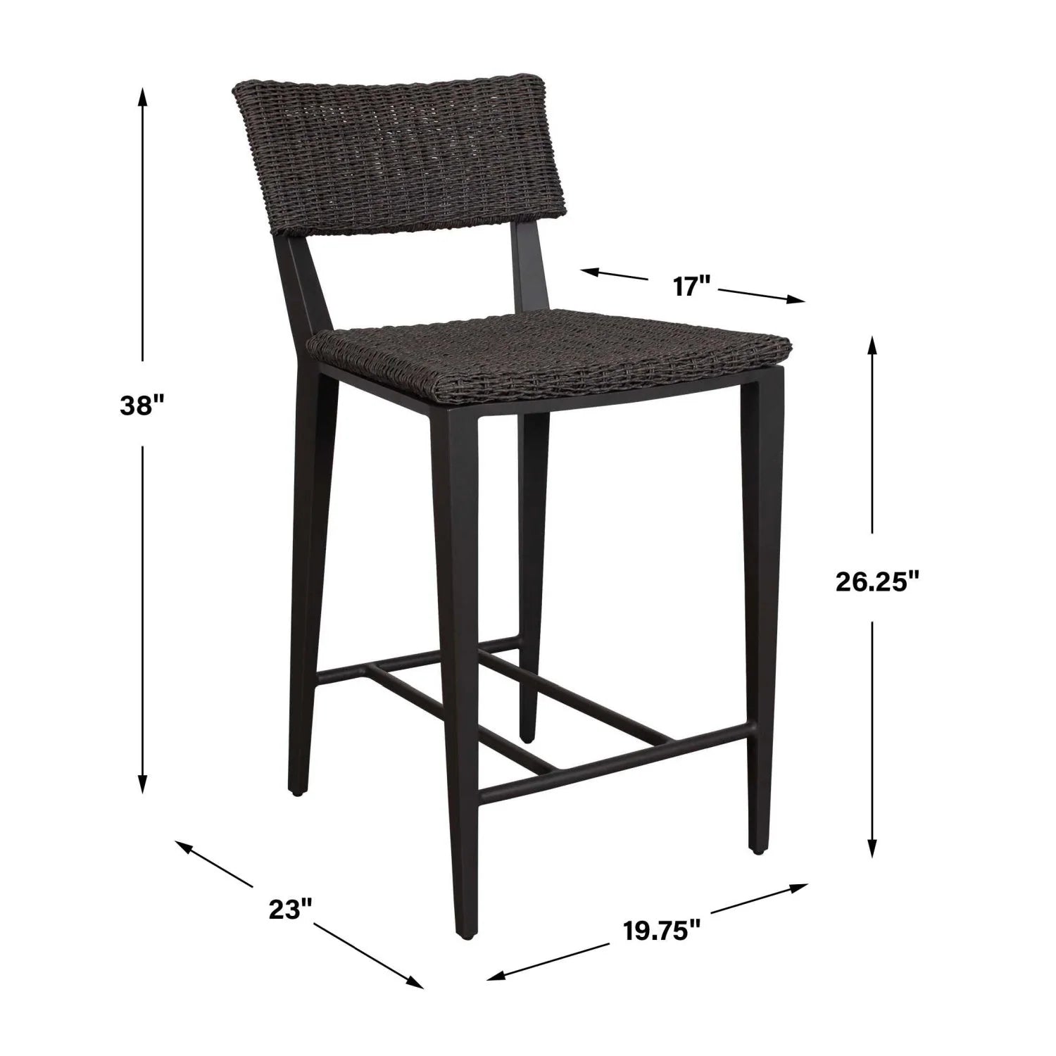 Luxury Modern Wicker Outdoor Counter Stool European Style for Villa