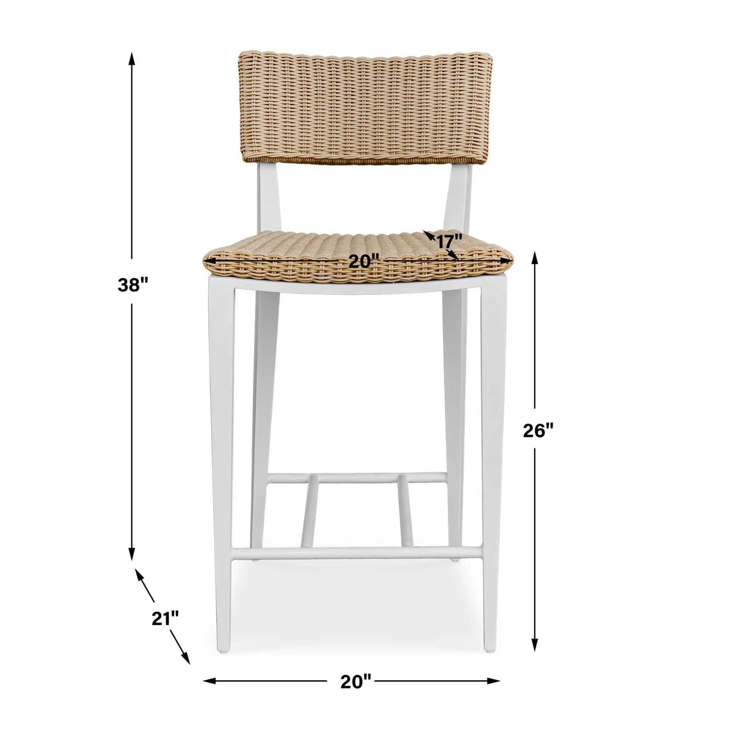 Luxury Modern Wicker Outdoor Counter Stool European Style for Villa
