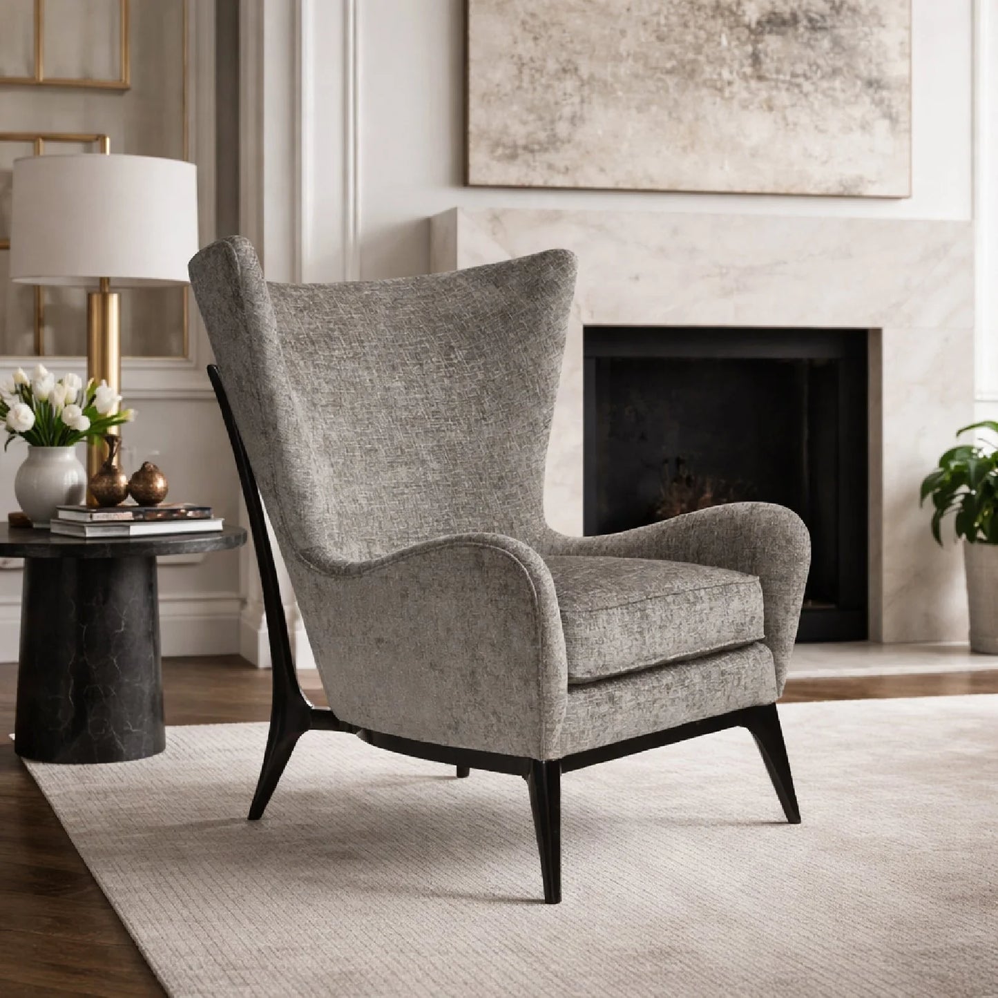 Luxury Modern Wing Lounge Chair Italian Style for Villa