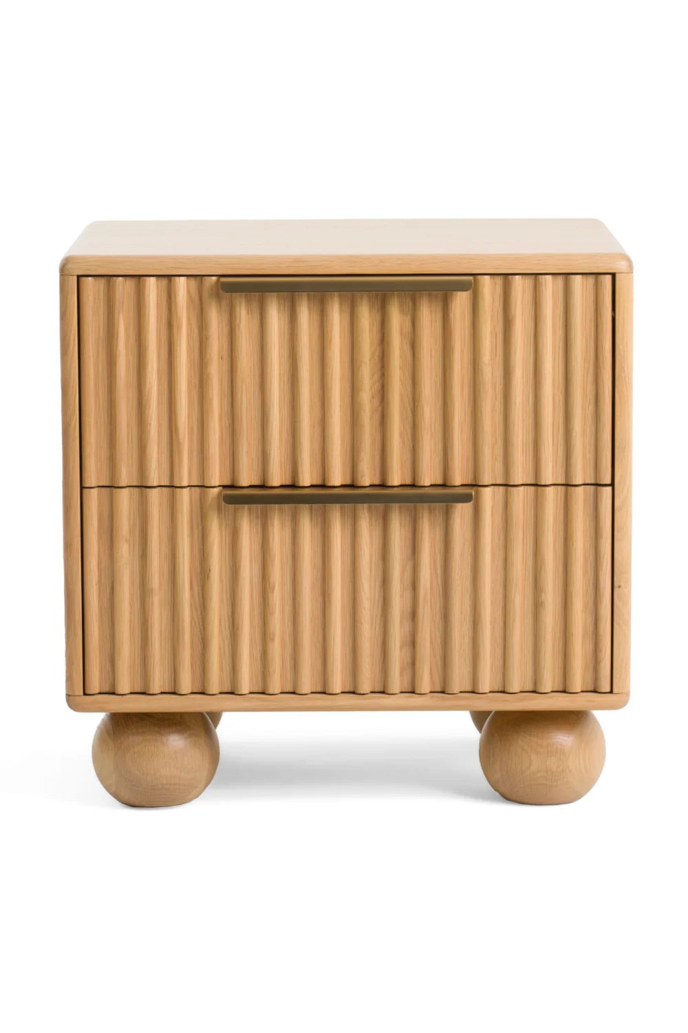 Luxury Modern Winters Fluted Oak Nightstand European Style for Villa