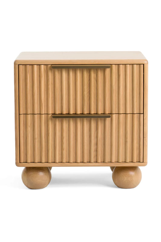 Luxury Modern Winters Fluted Oak Nightstand European Style for Villa