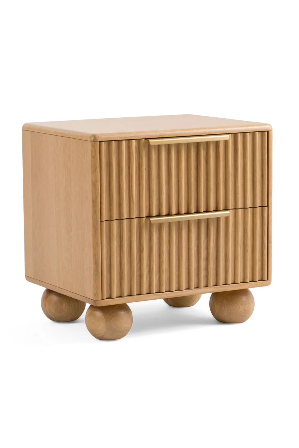 Luxury Modern Winters Fluted Oak Nightstand European Style for Villa