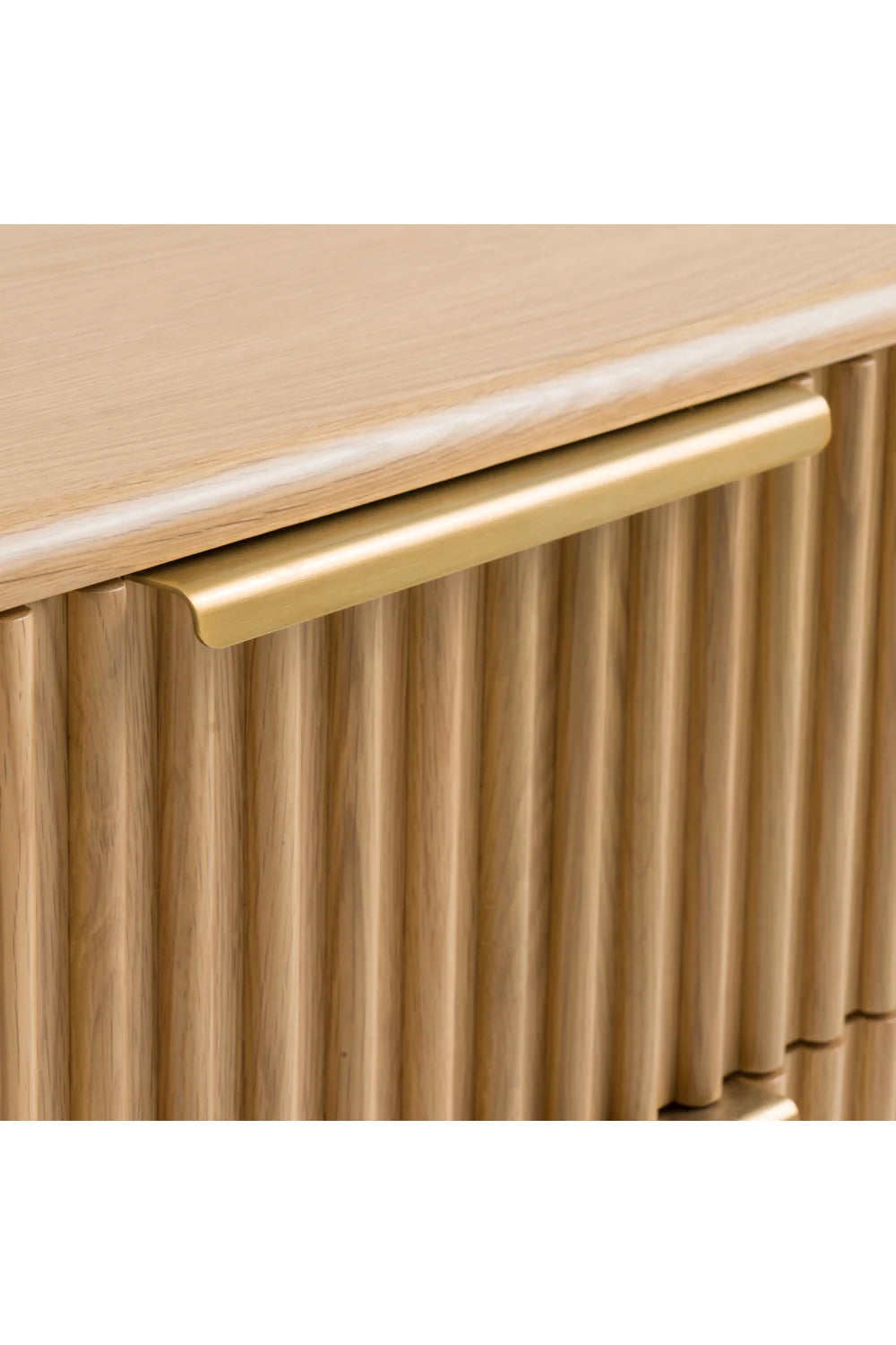 Luxury Modern Winters Fluted Oak Nightstand European Style for Villa