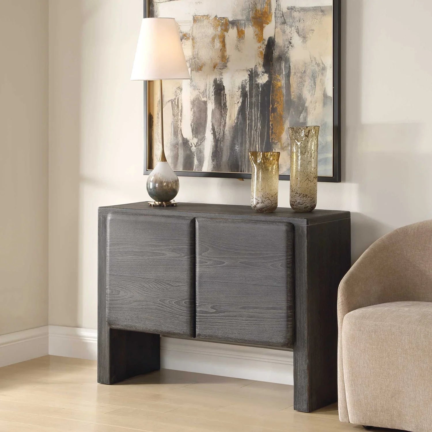 Luxury Modern Wood 2-Door Cabinet European Style for Villa