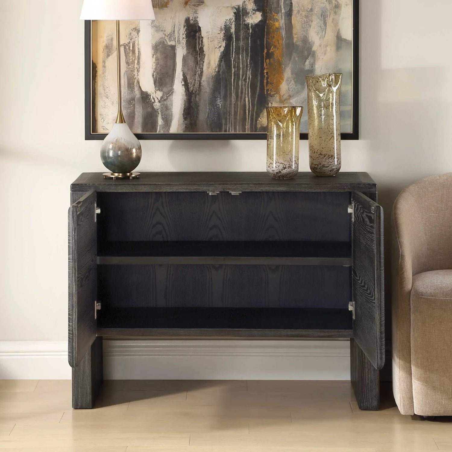 Luxury Modern Wood 2-Door Cabinet European Style for Villa