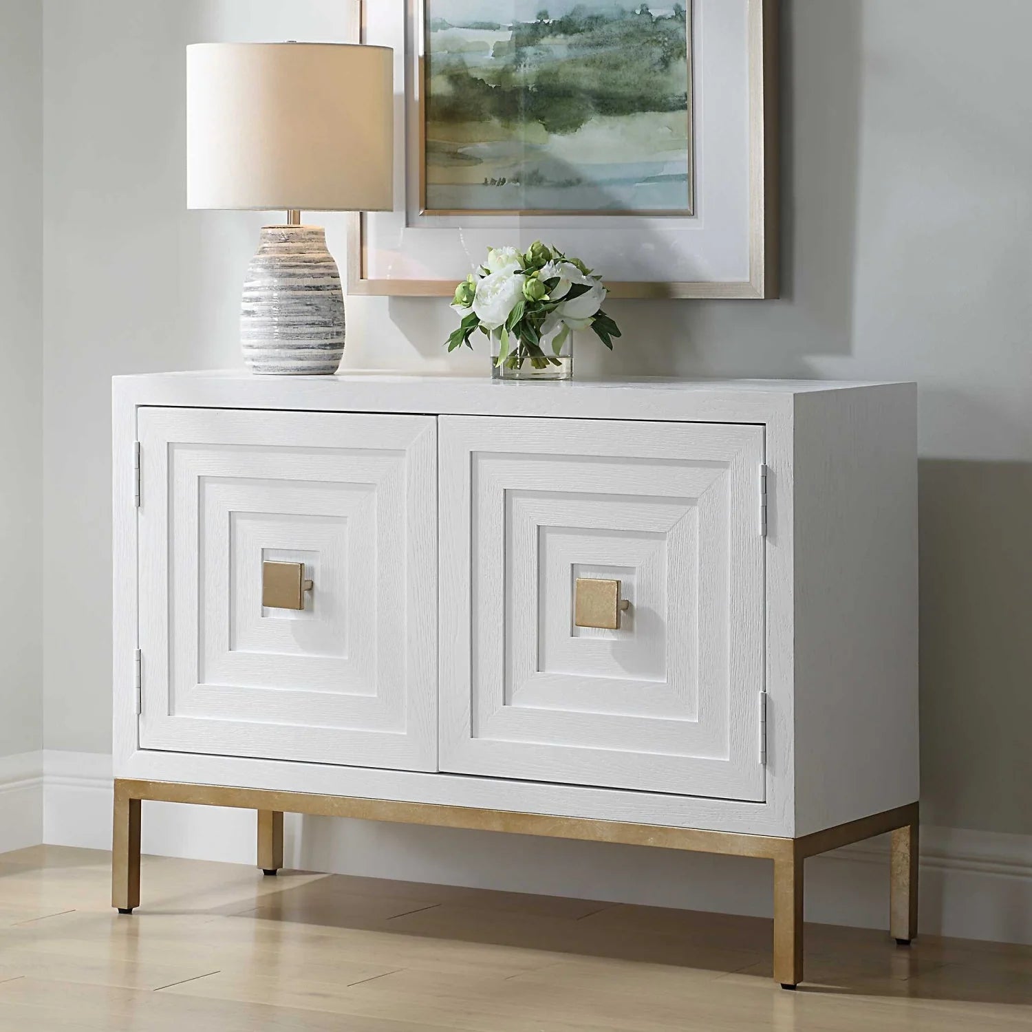 Luxury Modern Wood 2-Door Cabinet European Style for Villa
