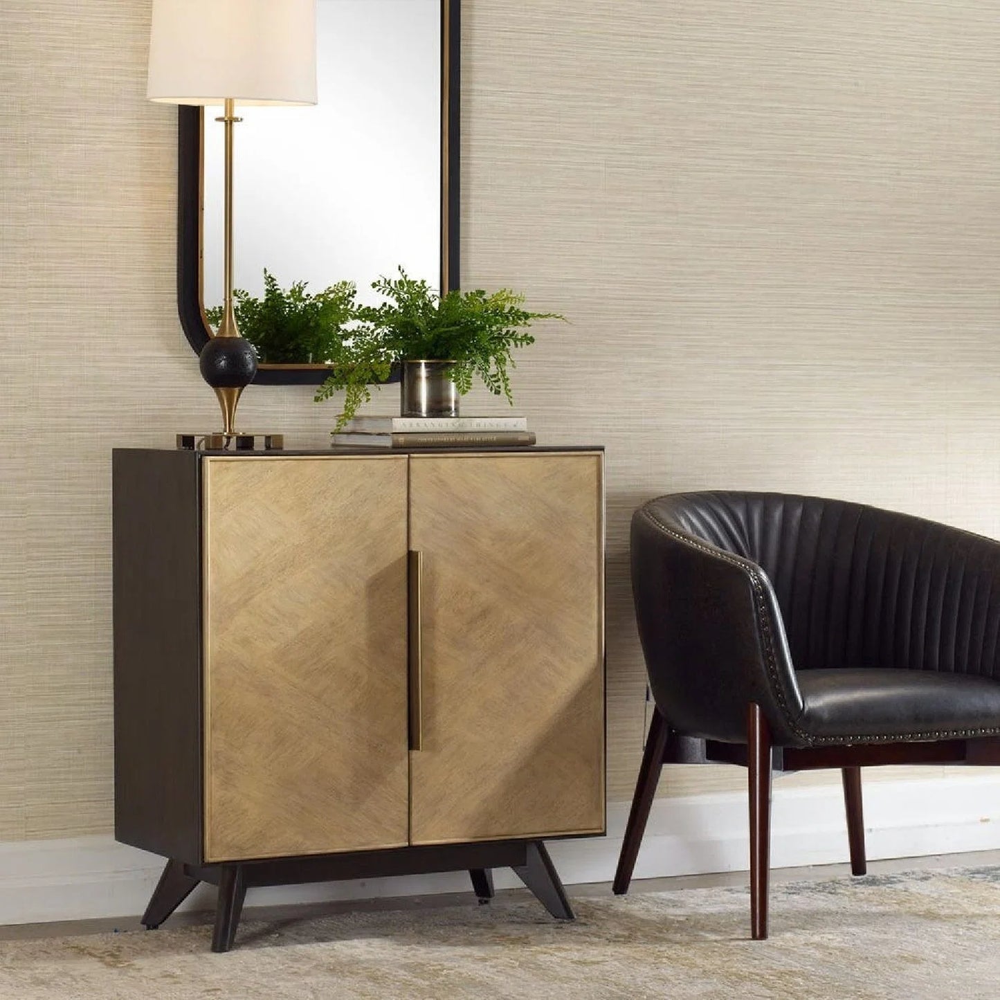 Luxury Modern Wood 2-Door Cabinet European Style for Villa
