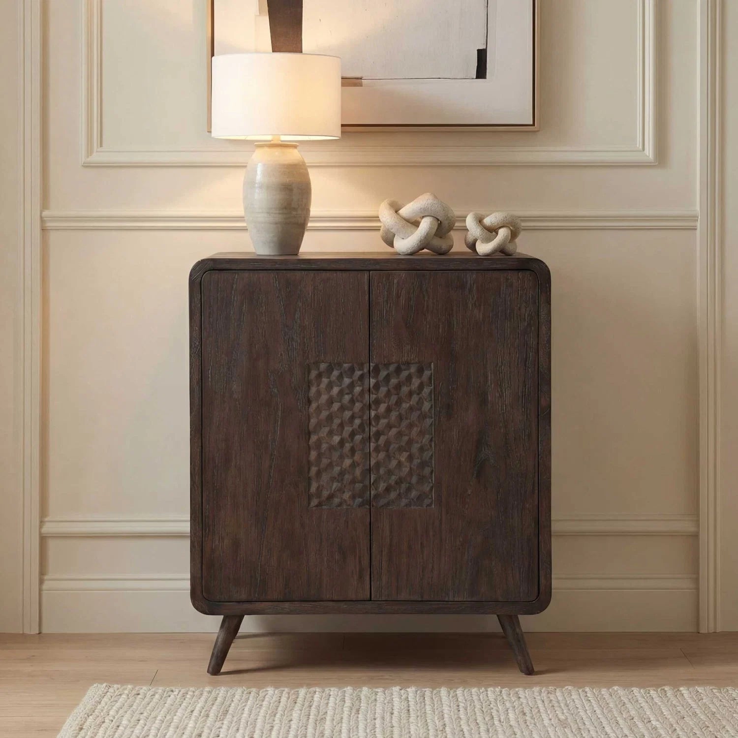 Luxury Modern Wood 2-Door Cabinet European Style for Villa