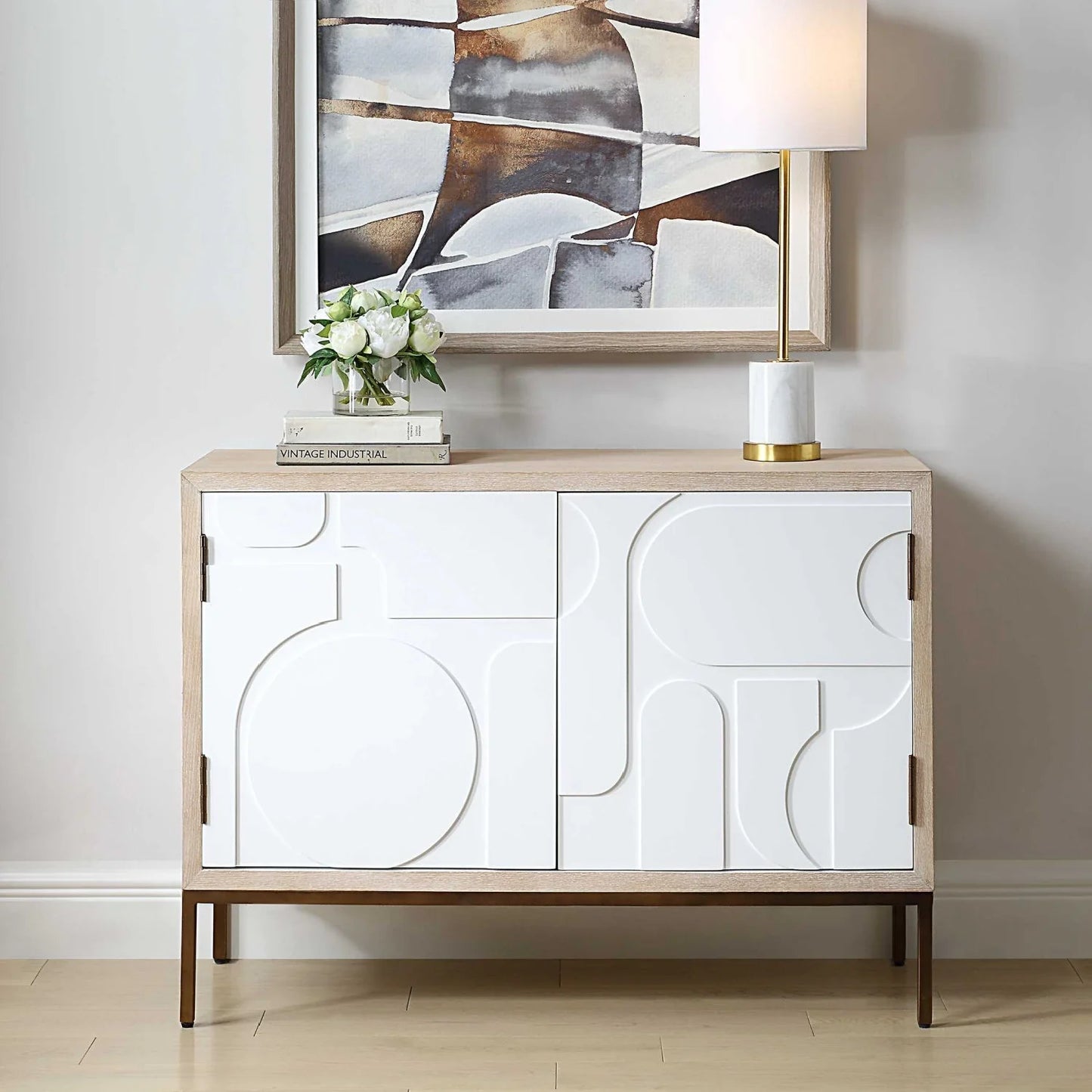 Luxury Modern Wood 2-Door Cabinet European Style for Villa