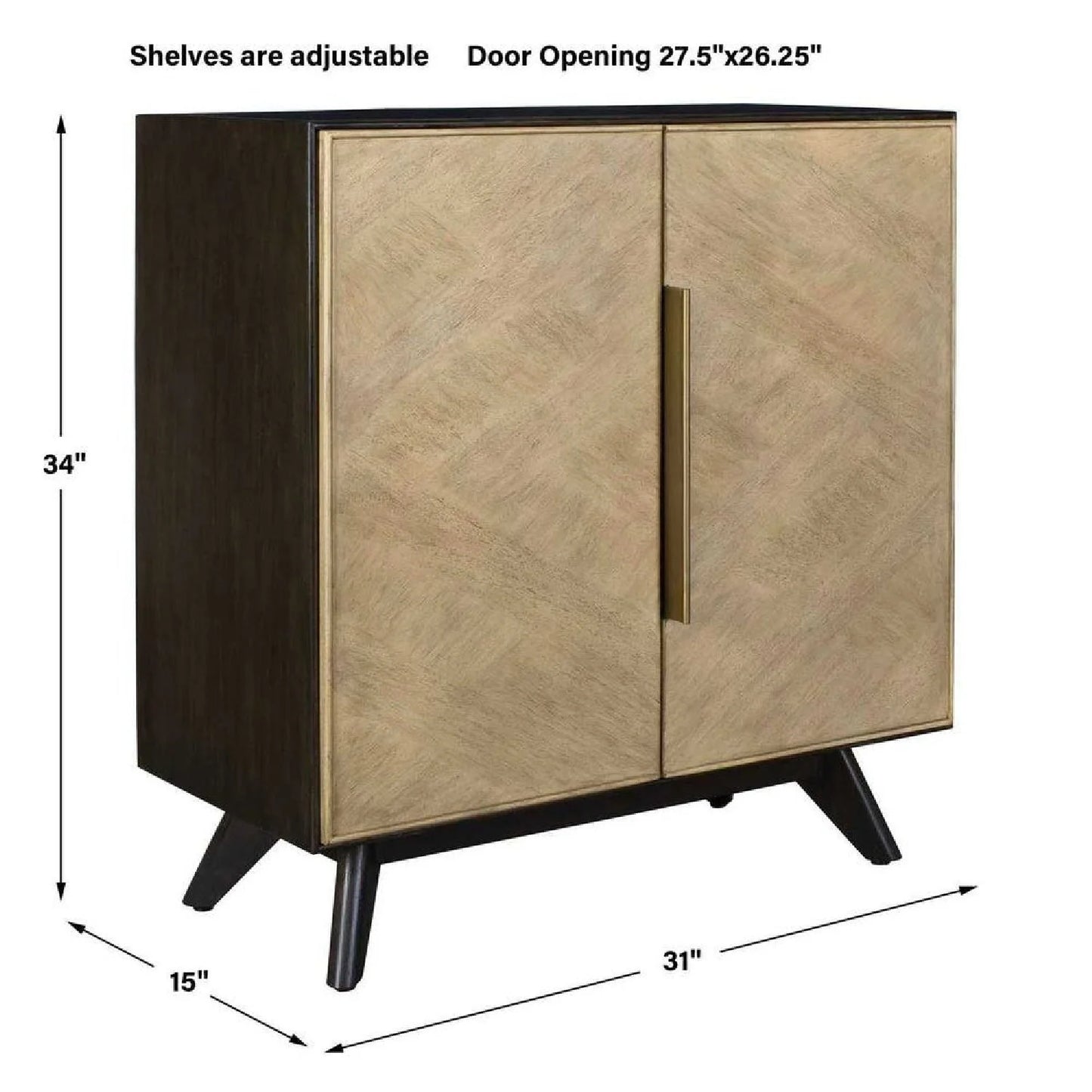 Luxury Modern Wood 2-Door Cabinet European Style for Villa