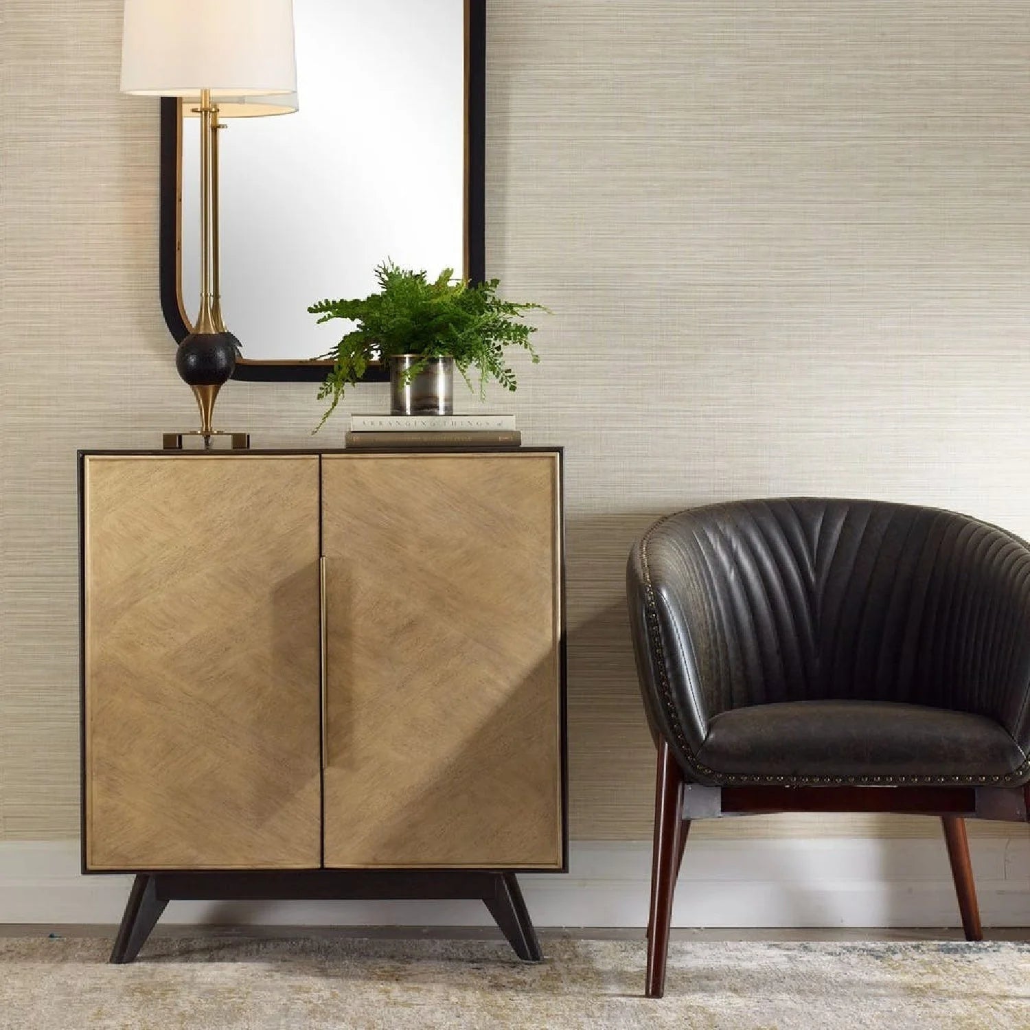 Luxury Modern Wood 2-Door Cabinet European Style for Villa