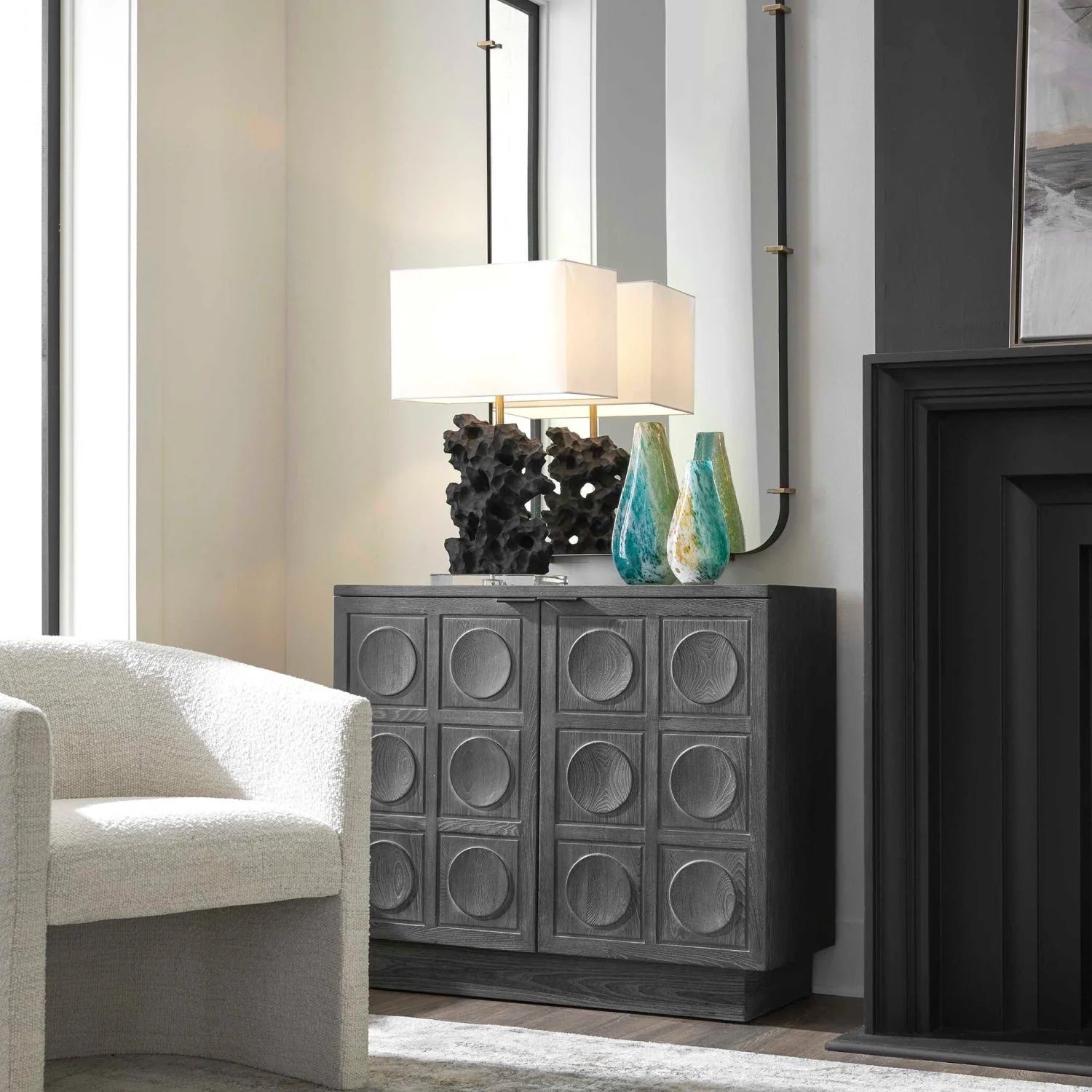 Luxury Modern Wood 2-Door Cabinet European Style for Villa