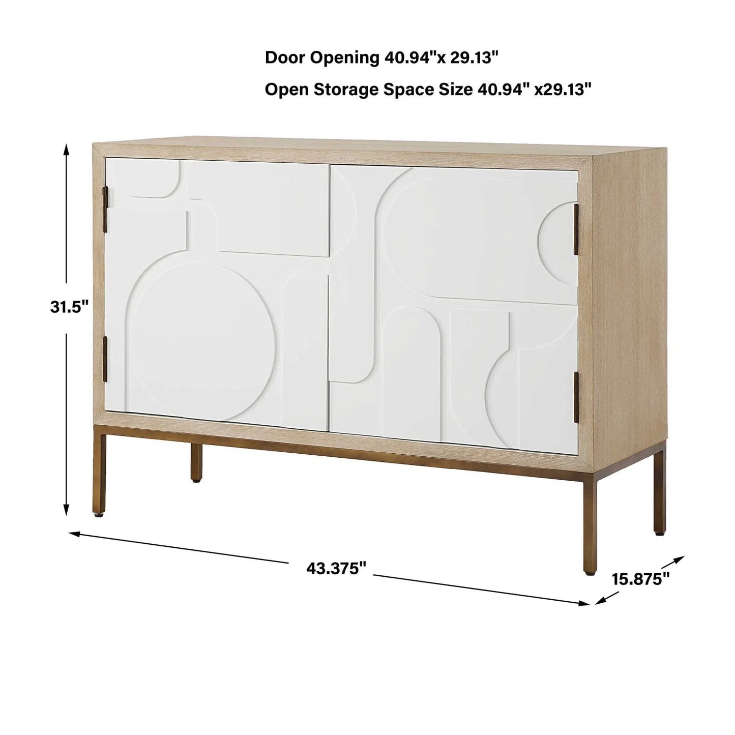 Luxury Modern Wood 2-Door Cabinet European Style for Villa