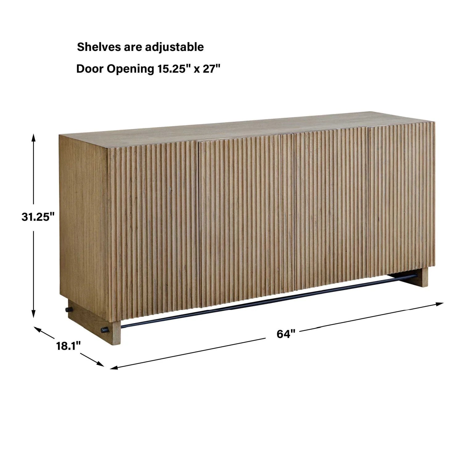 Luxury Modern Wood 4-Door Cabinet European Style for Villa