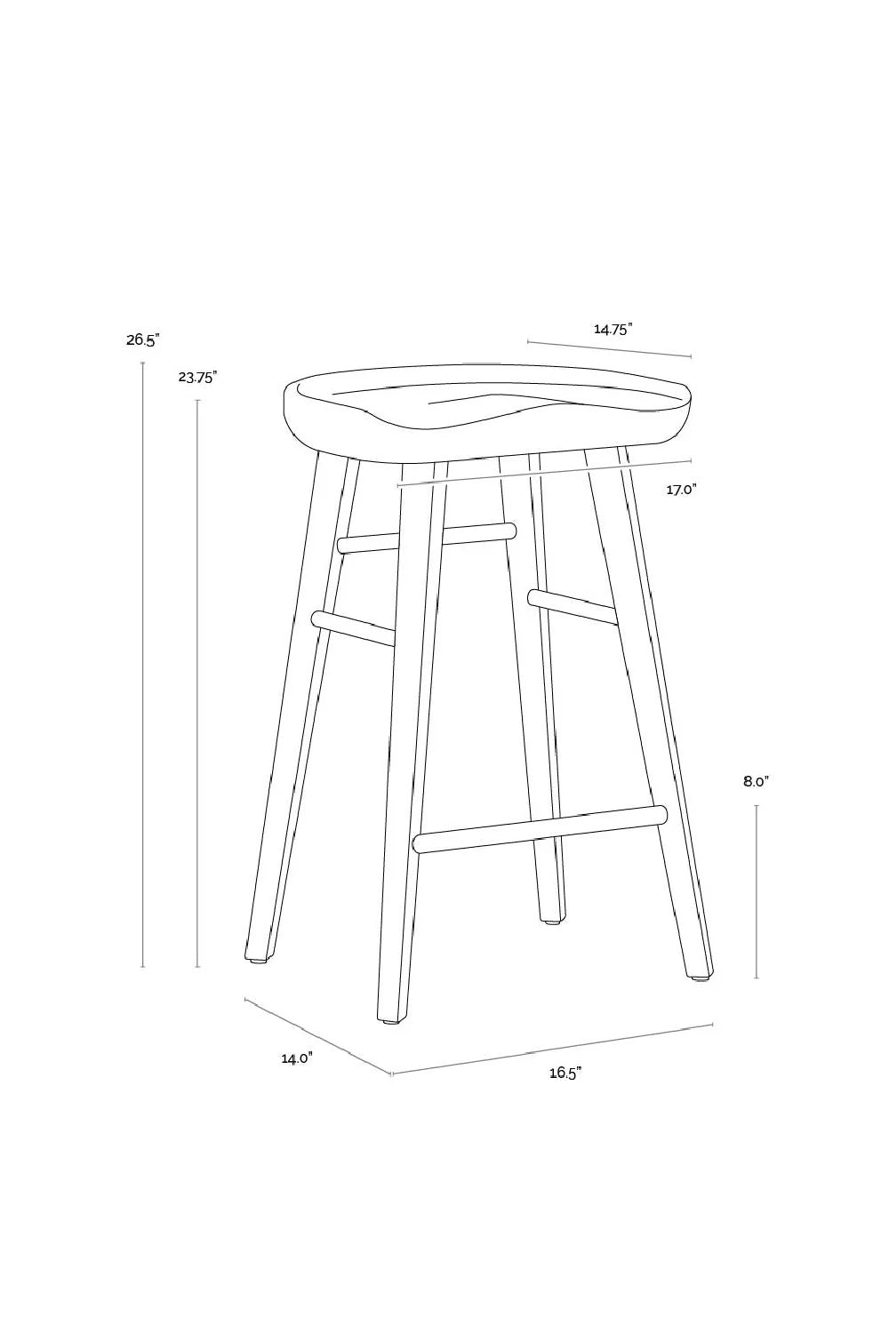 Luxury Modern Wood Counter Stool European Style for Villa