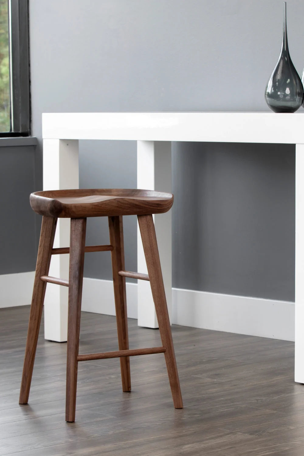 Luxury Modern Wood Counter Stool European Style for Villa