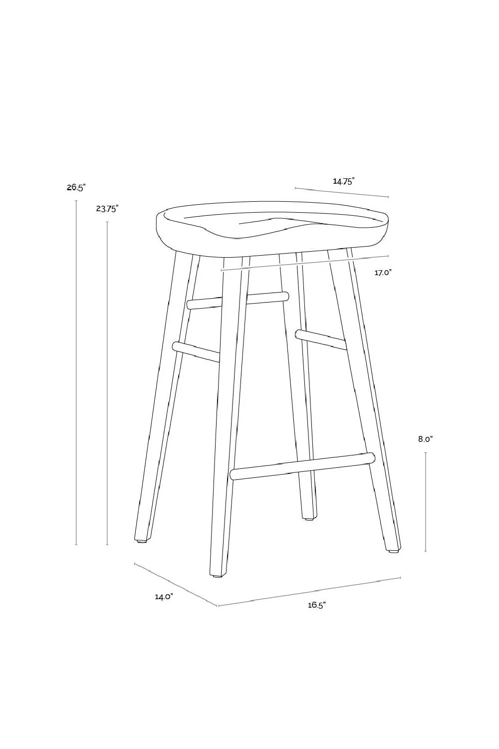 Luxury Modern Wood Counter Stool European Style for Villa