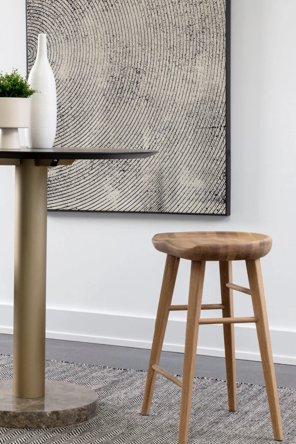 Luxury Modern Wood Counter Stool European Style for Villa