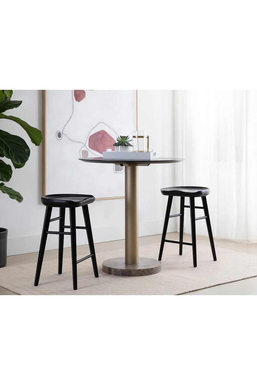 Luxury Modern Wood Counter Stool European Style for Villa