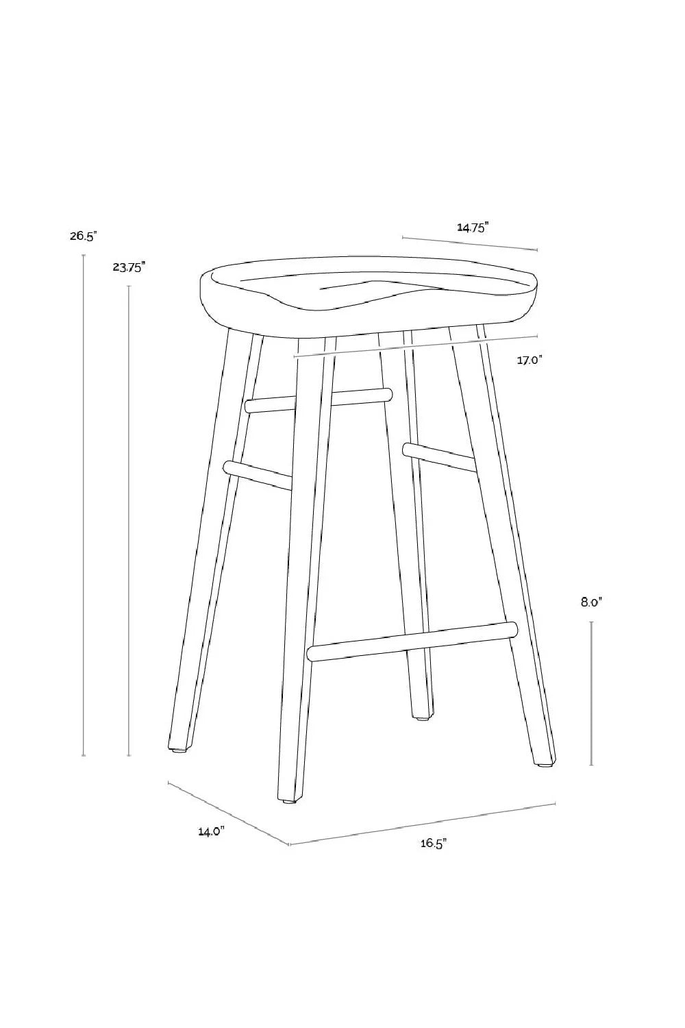 Luxury Modern Wood Counter Stool European Style for Villa