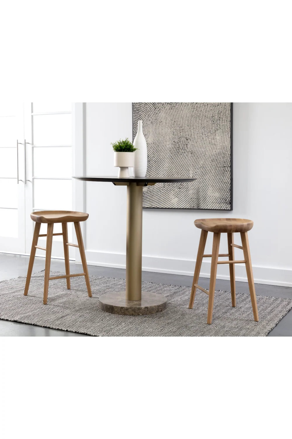 Luxury Modern Wood Counter Stool European Style for Villa