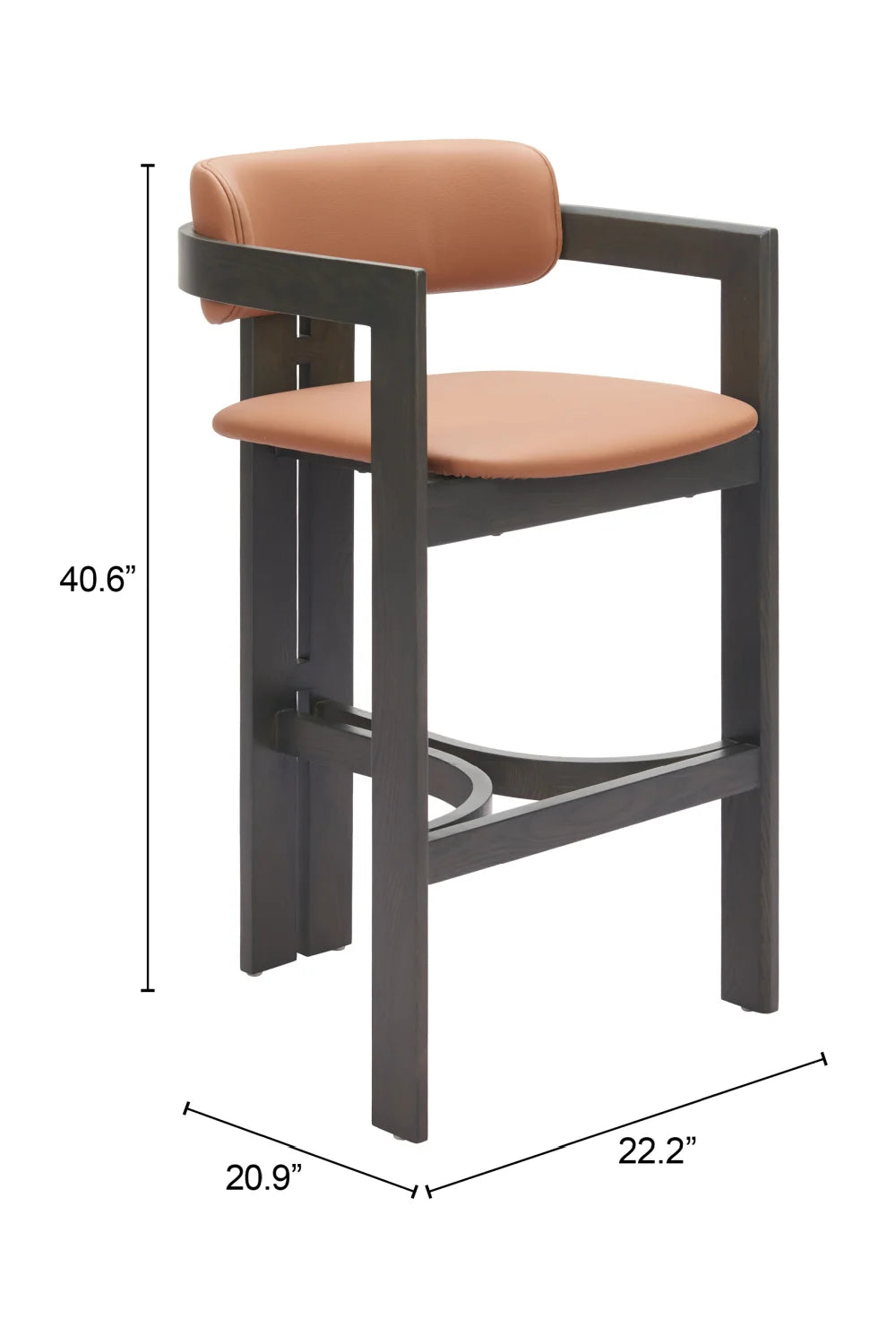 Luxury Modern Wood Framed Bar Stool European Style for Villa