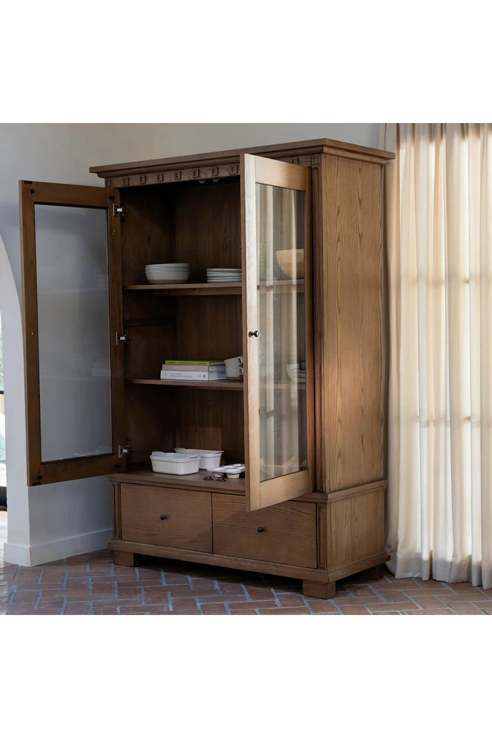 Luxury Modern Wood Tall Cabinet European Style for Villa