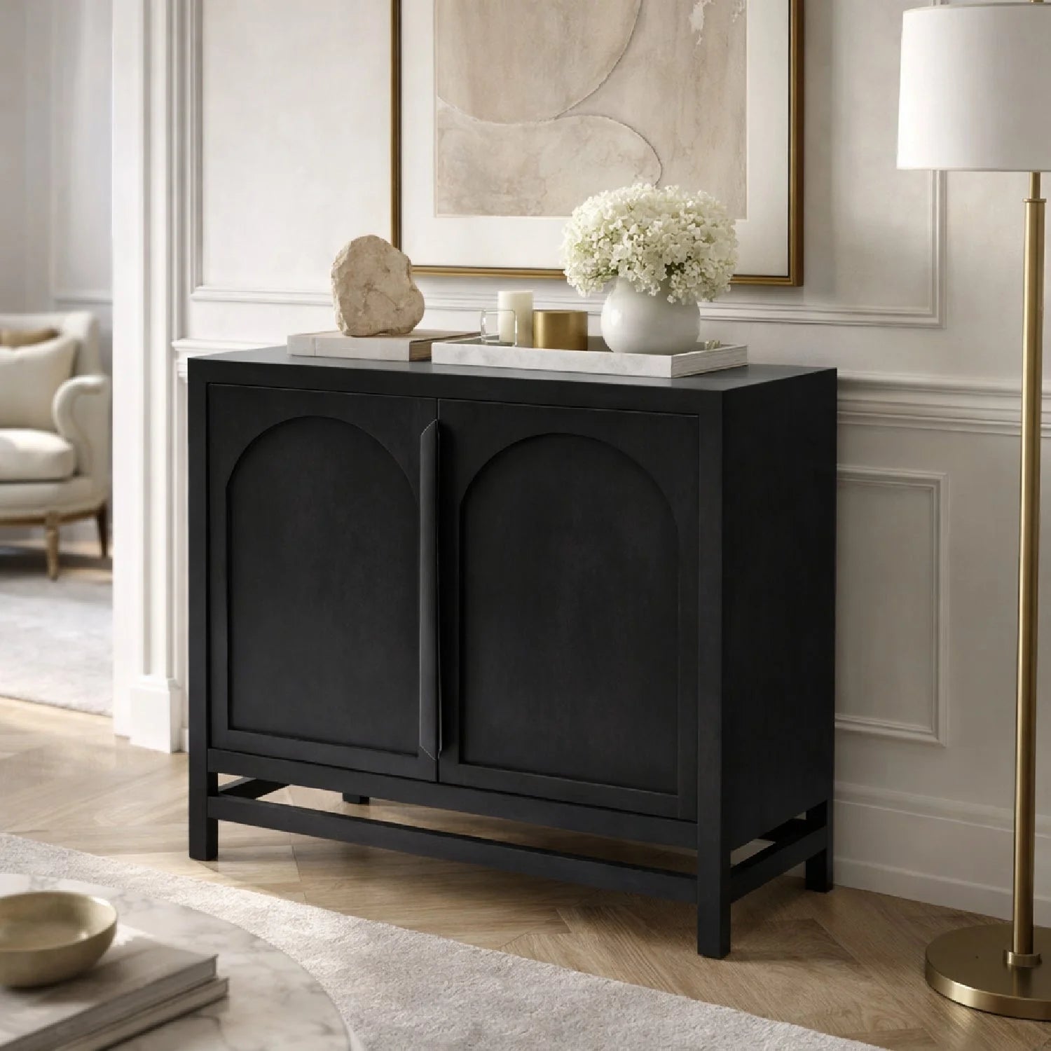 Luxury Modern Wood Tall Cabinet European Style for Villa