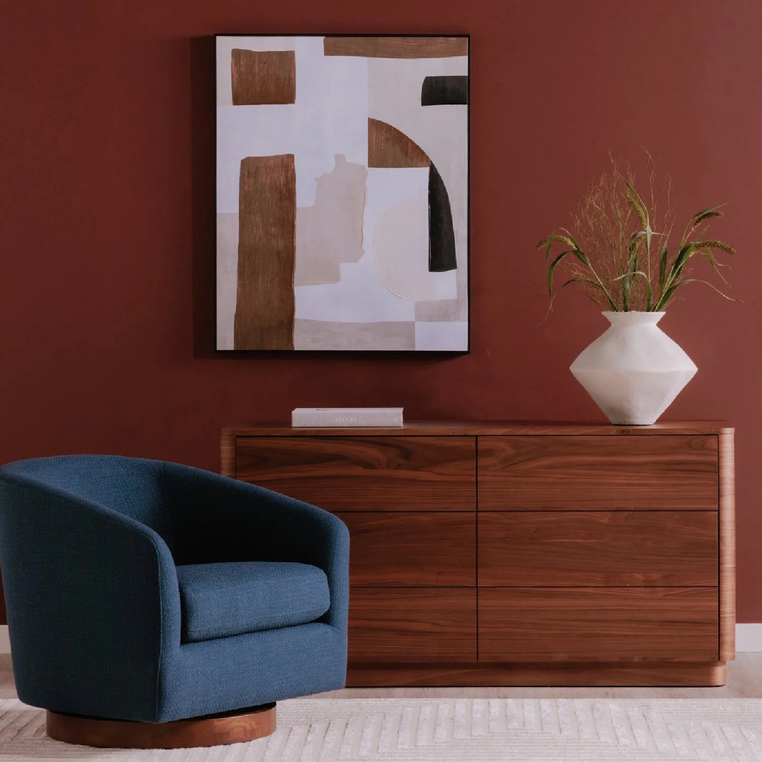 Luxury Modern Wooden 6-Drawer Dresser European Style for Villa