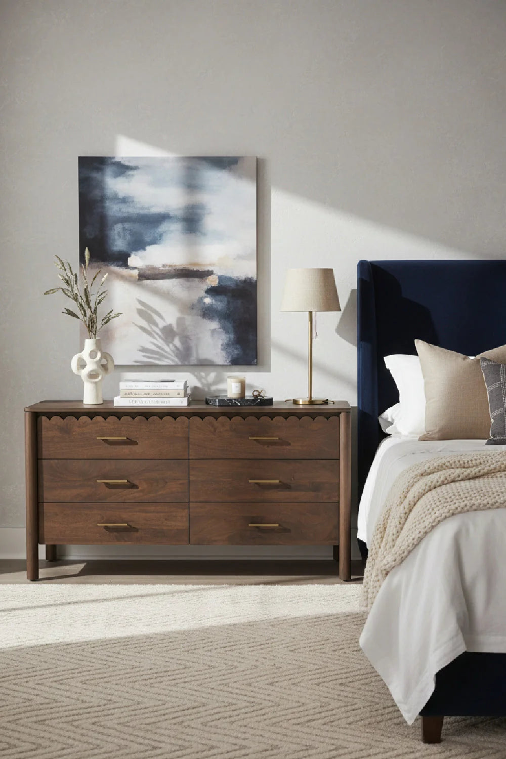 Luxury Modern Wooden 6-Drawer Dresser European Style for Villa