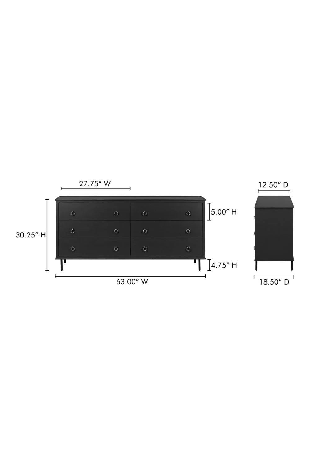 Luxury Modern Wooden 6-Drawer Dresser European Style for Villa