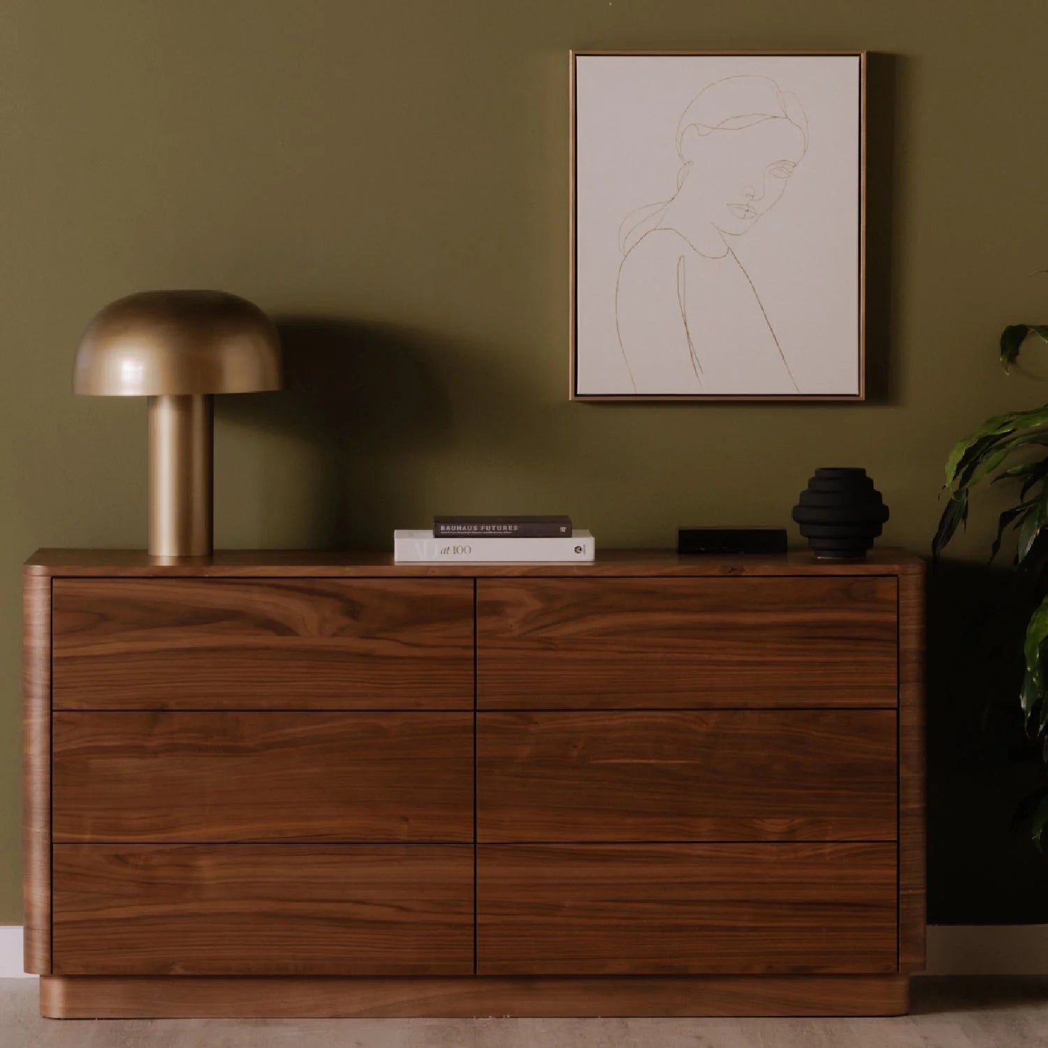 Luxury Modern Wooden 6-Drawer Dresser European Style for Villa