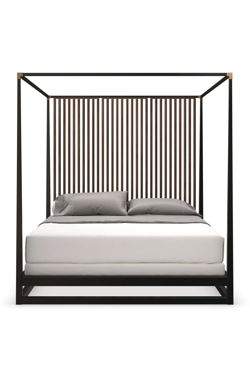 Luxury Modern Wooden Canopy Bed European Style for Villa