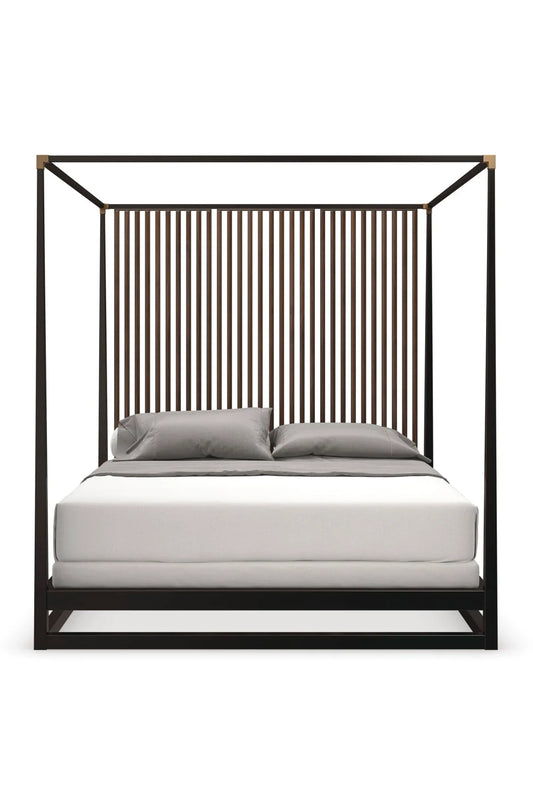 Luxury Modern Wooden Canopy Bed European Style for Villa