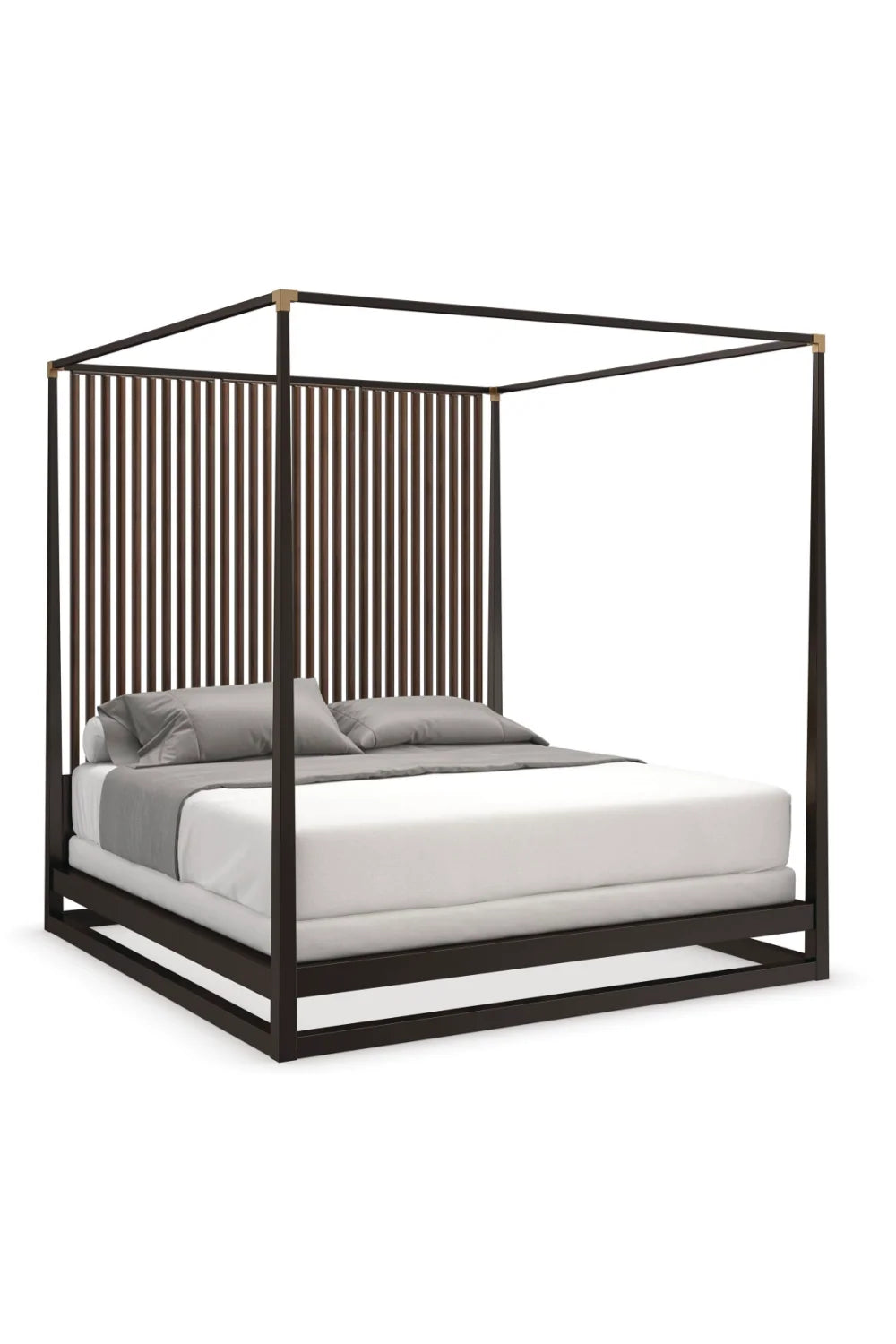 Luxury Modern Wooden Canopy Bed European Style for Villa