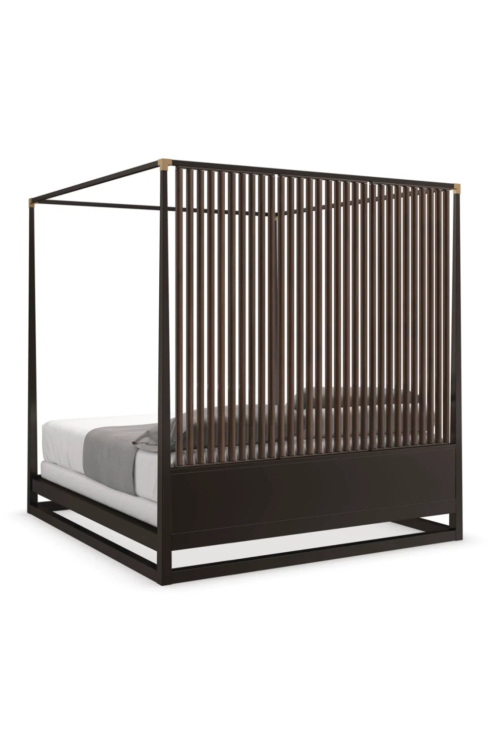 Luxury Modern Wooden Canopy Bed European Style for Villa