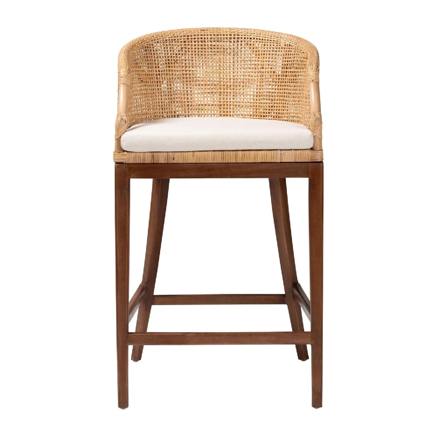 Luxury Modern Woven Rattan Bar Stools European Style for Villa