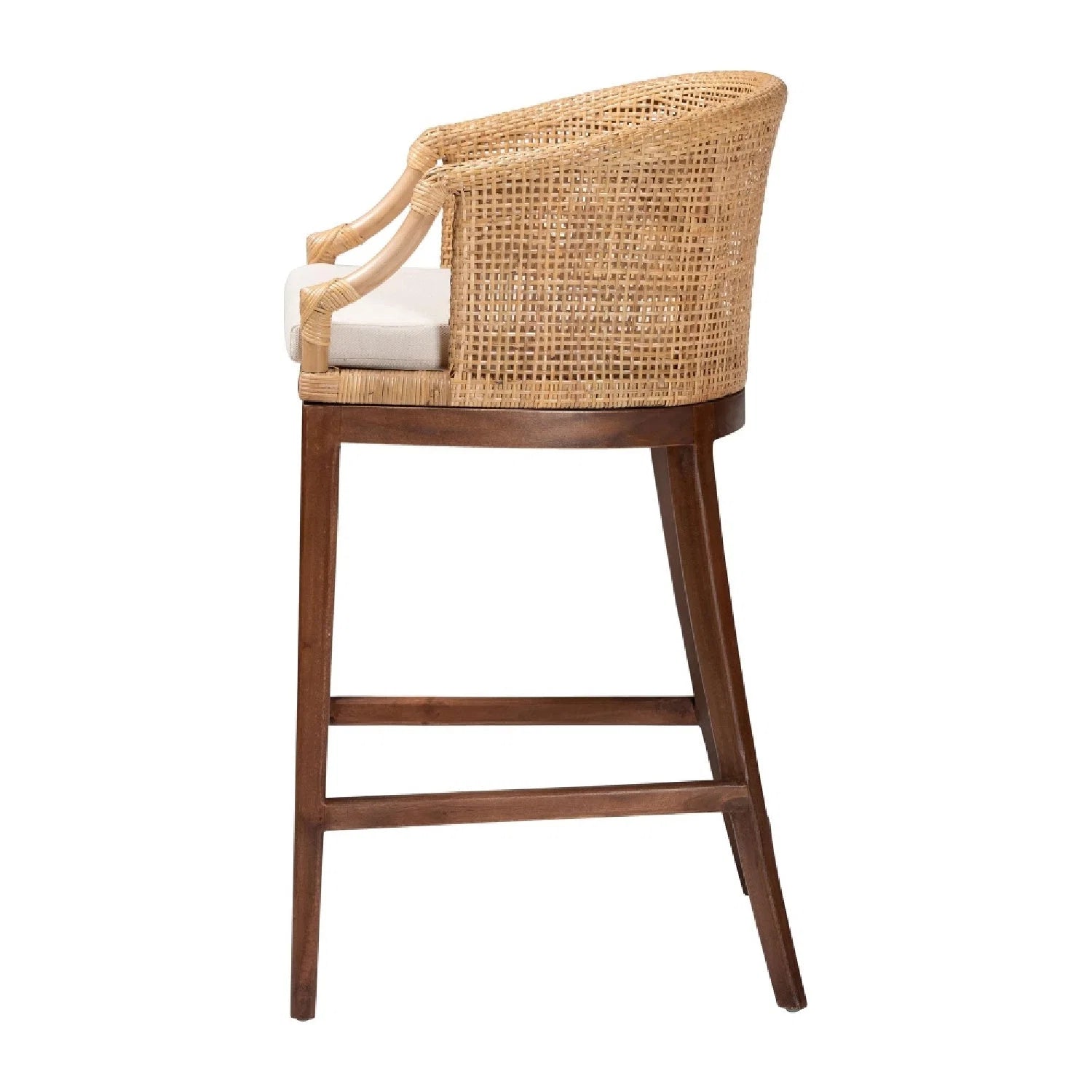 Luxury Modern Woven Rattan Bar Stools European Style for Villa