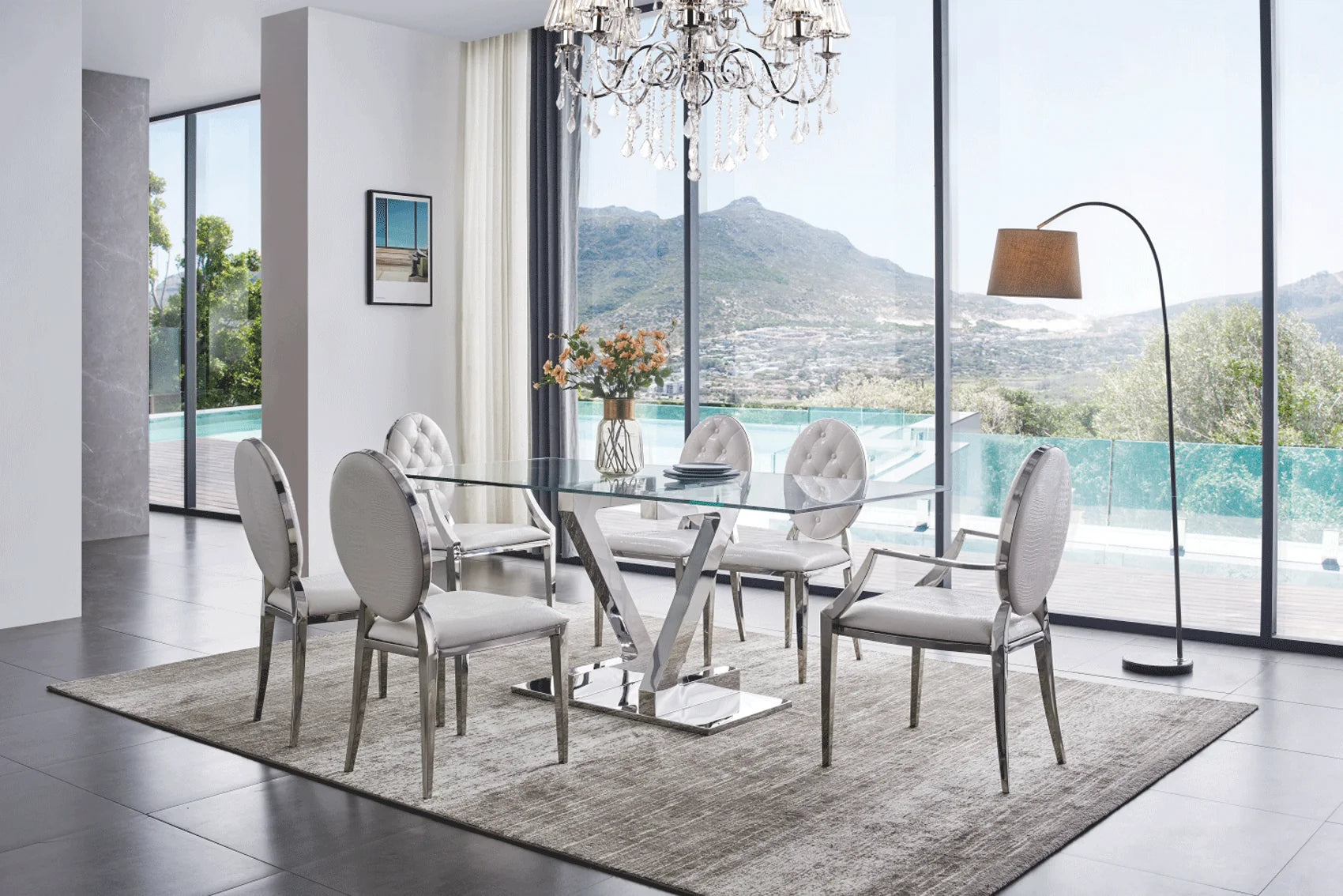 Luxury Modern ZZ Dining Table European Style for Villa