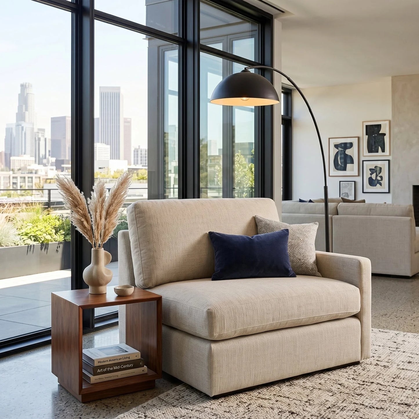 Luxury Modular Beige Fabric Sectional Sofa Modern Italian Style for Villa