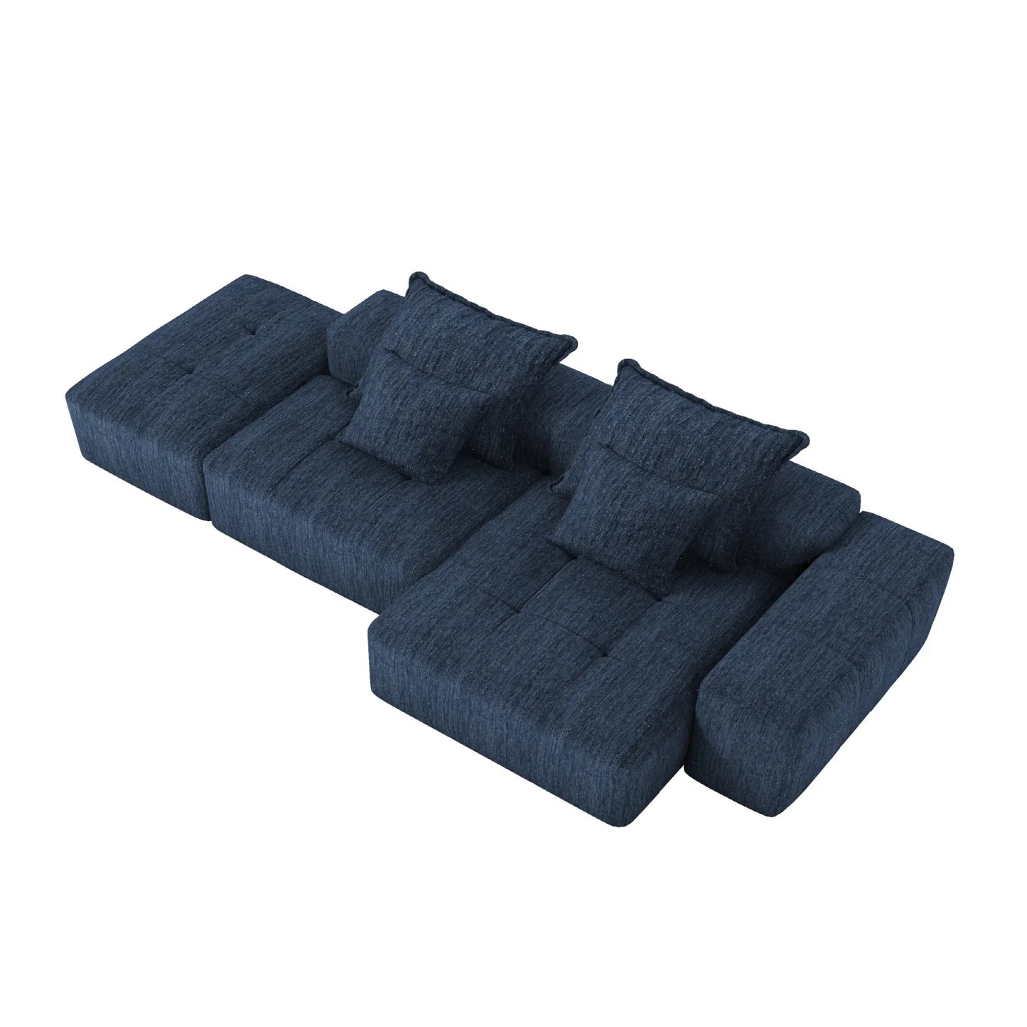 Luxury Modular Chenille Sectional Sofa Modern Italian Style for Villa