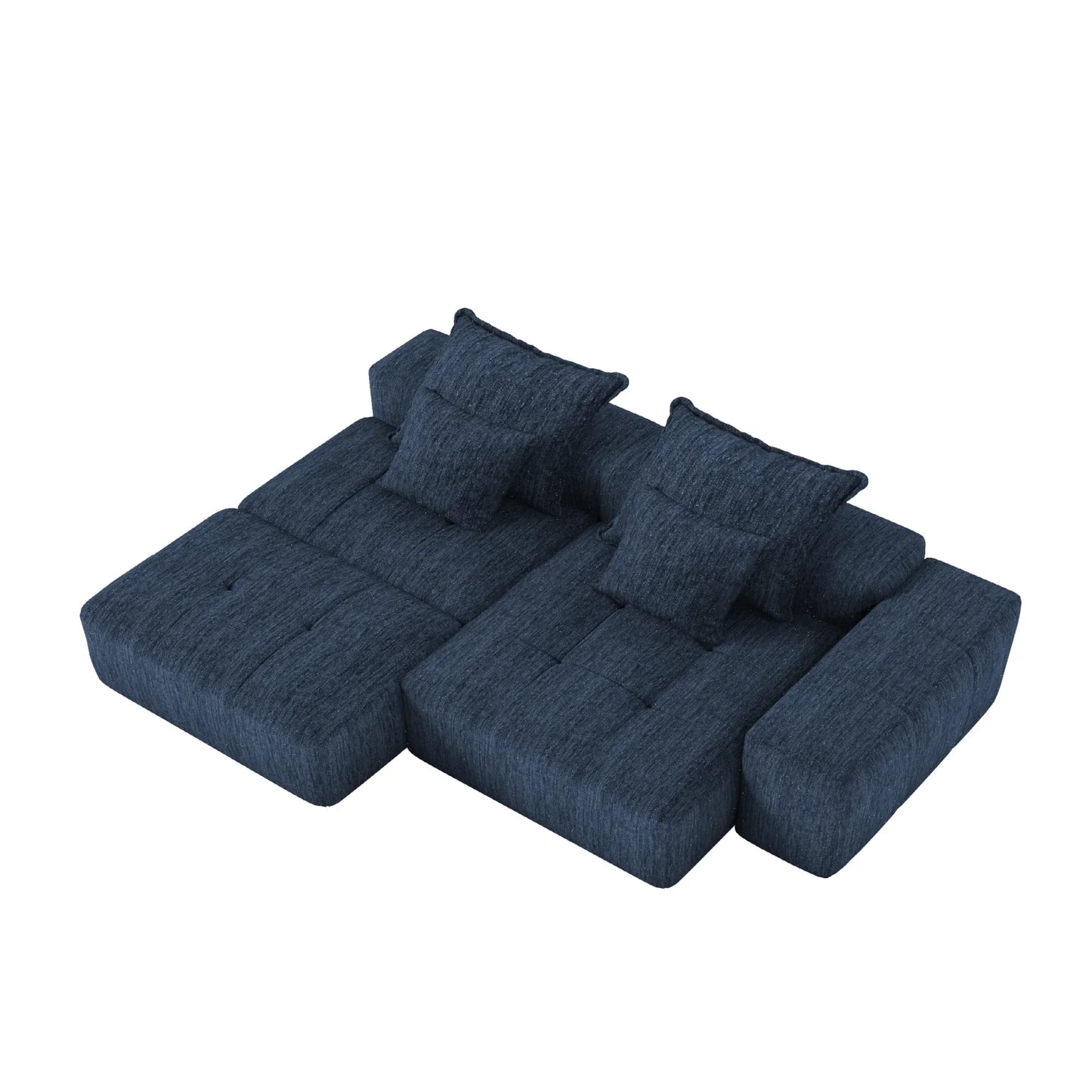 Luxury Modular Chenille Sectional Sofa Modern Italian Style for Villa