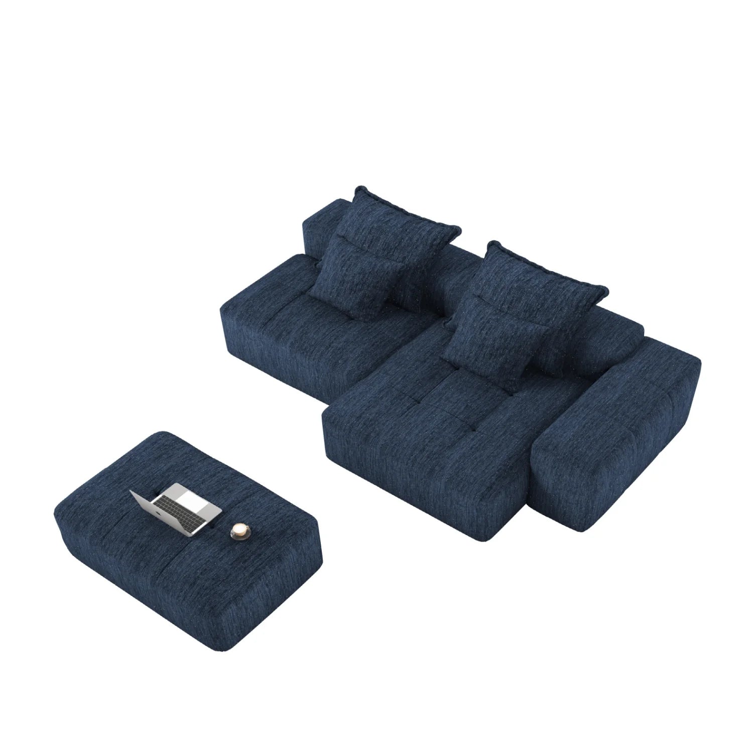 Luxury Modular Chenille Sectional Sofa Modern Italian Style for Villa