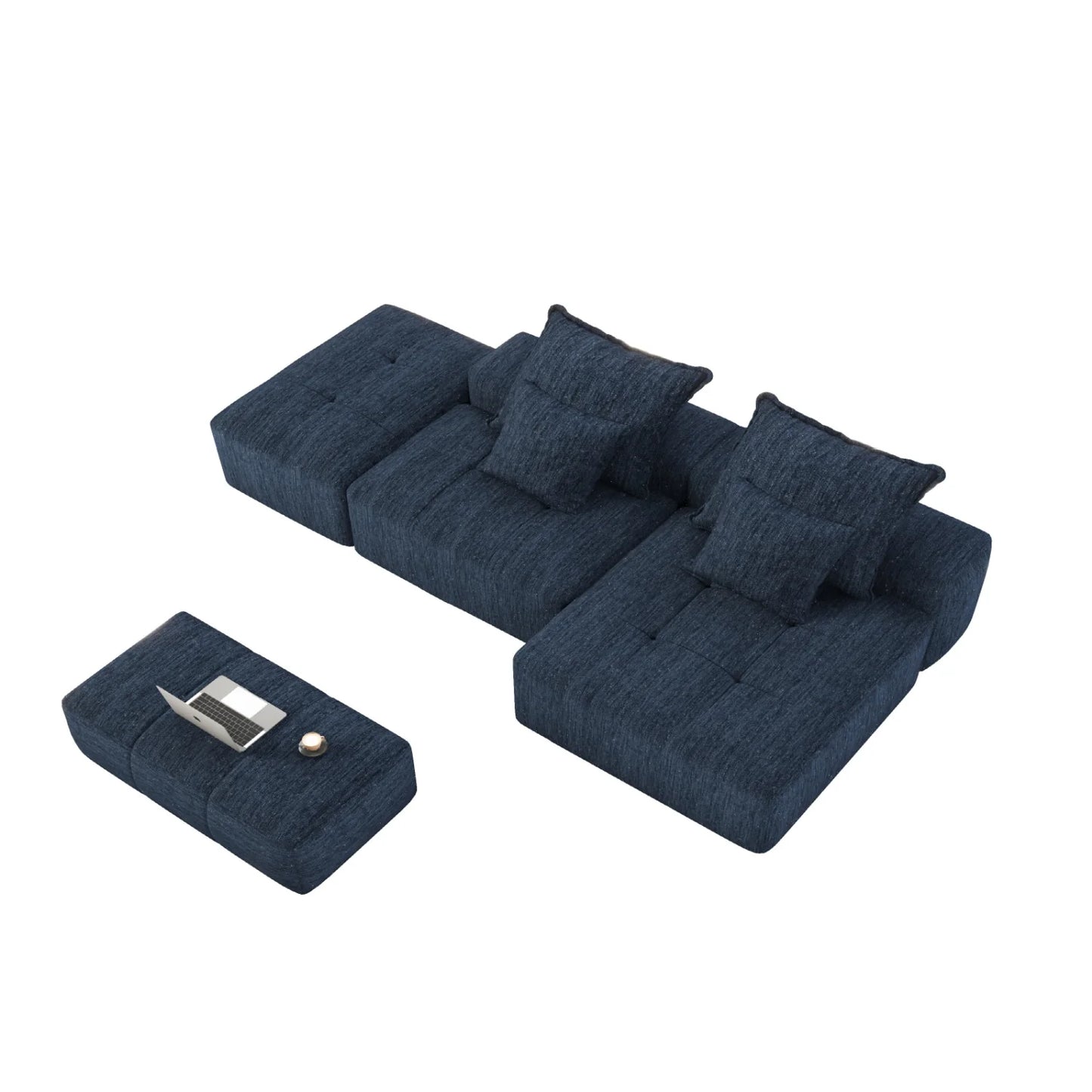 Luxury Modular Chenille Sectional Sofa Modern Italian Style for Villa