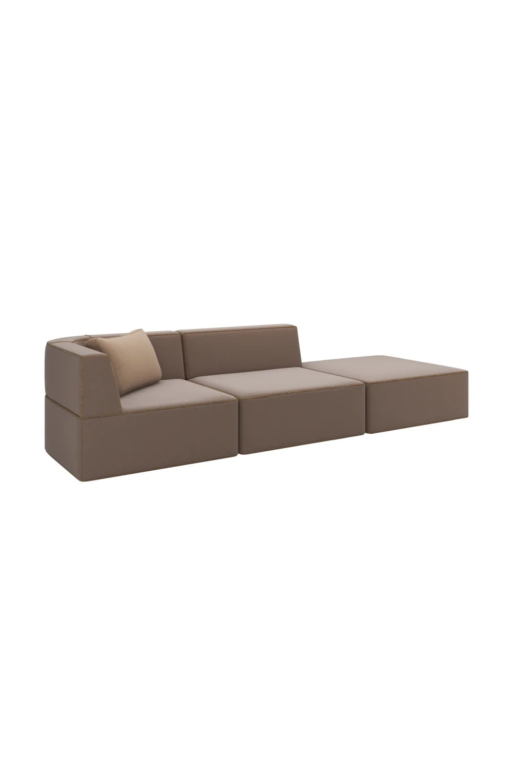 Luxury Modular Gray Nubuck Sectional Sofa Modern Italian Style for Villa