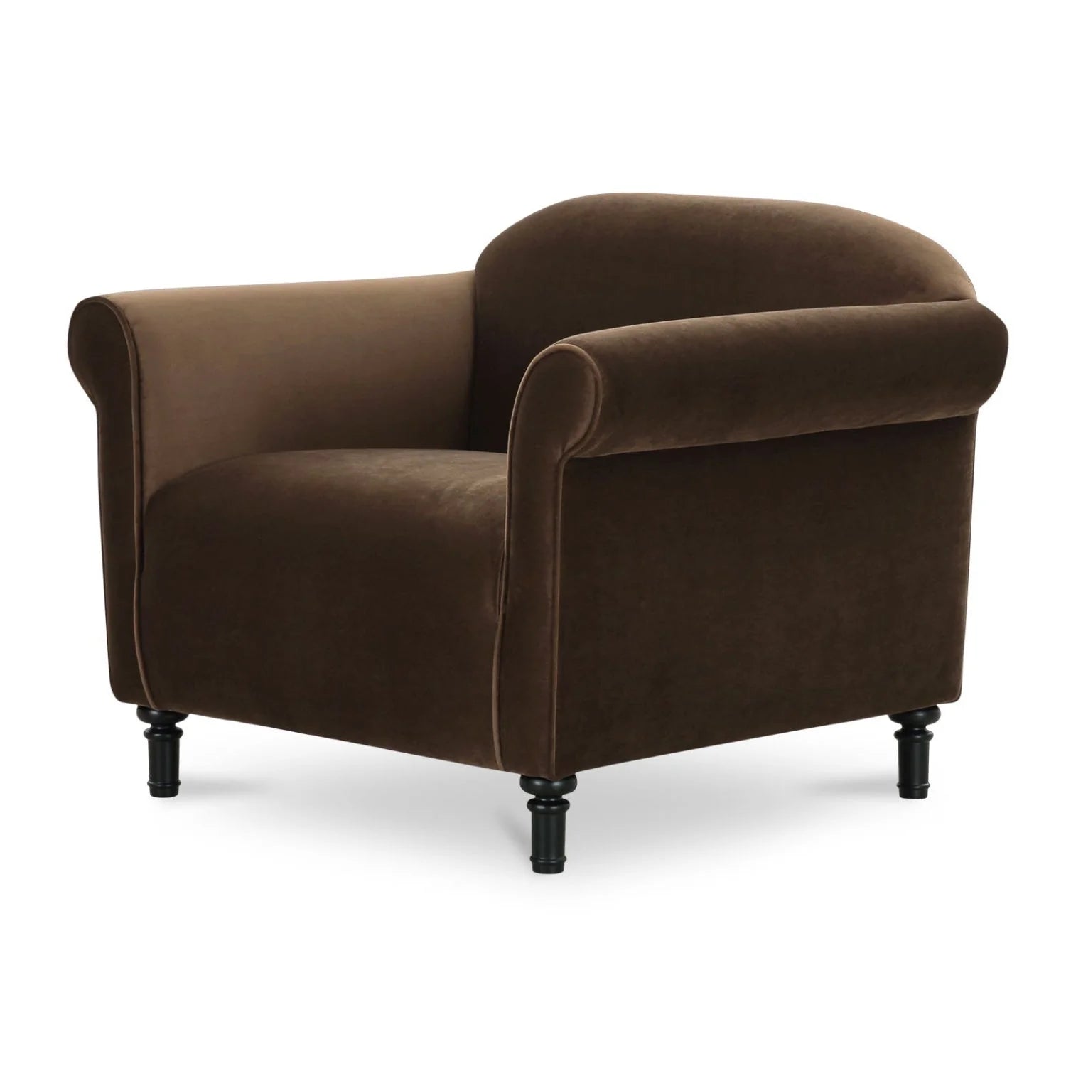 Luxury Mohair Inspired Rolled-Arm Accent Chair Modern Italian Style for Villa