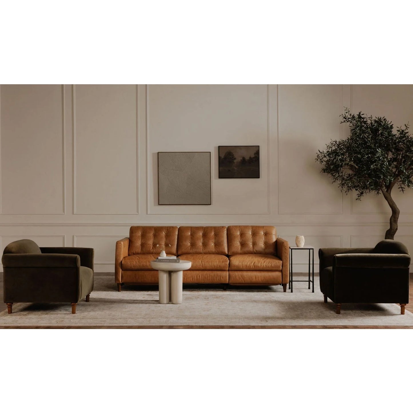 Luxury Mohair Inspired Rolled-Arm Accent Chair Modern Italian Style for Villa