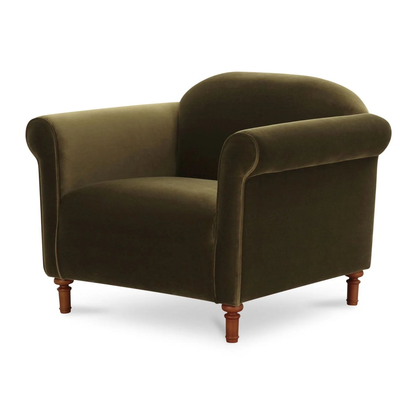 Luxury Mohair Inspired Rolled-Arm Accent Chair Modern Italian Style for Villa