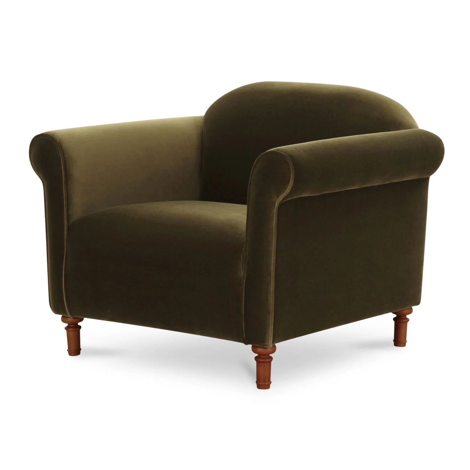 Luxury Mohair Inspired Rolled-Arm Accent Chair Modern Italian Style for Villa