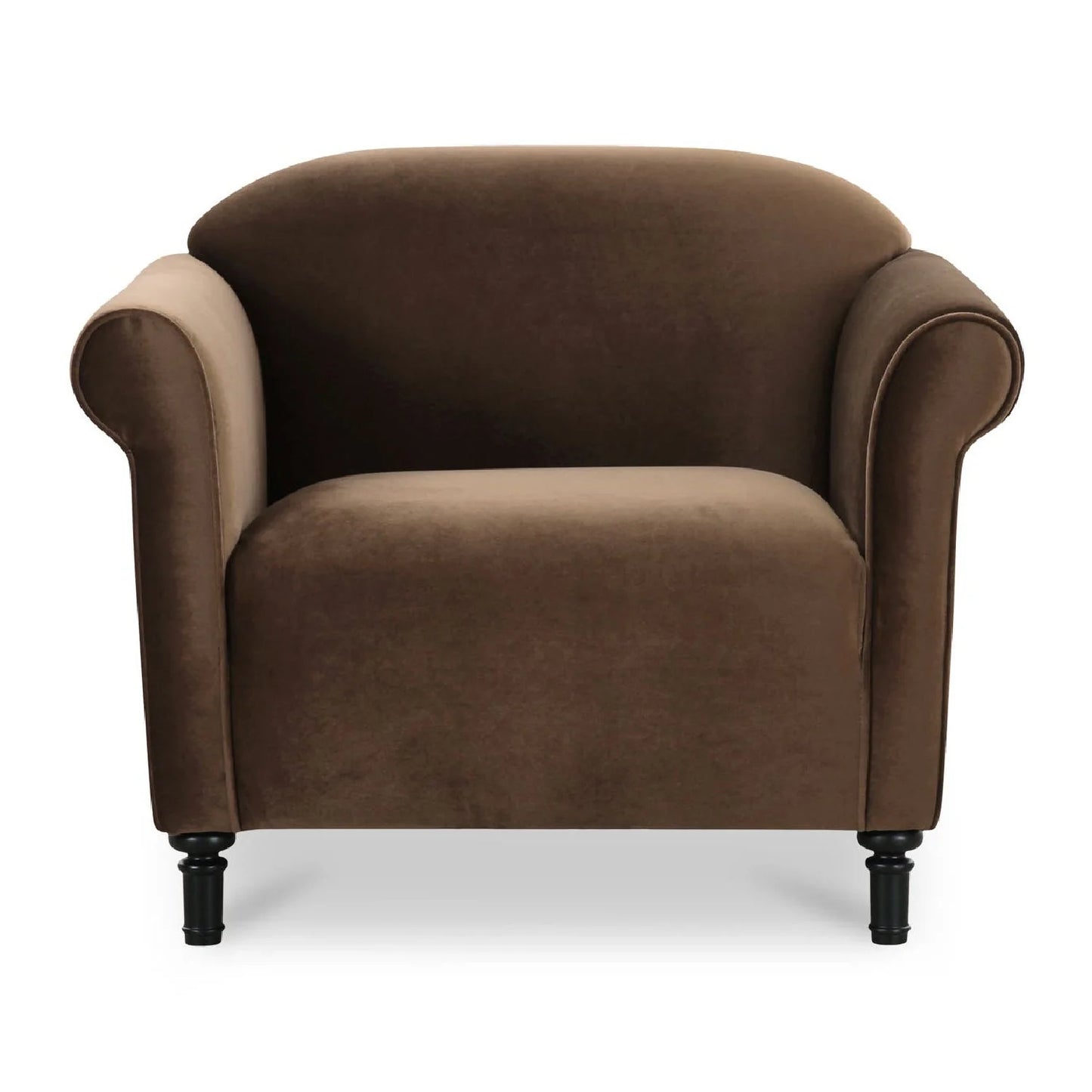 Luxury Mohair Inspired Rolled-Arm Accent Chair Modern Italian Style for Villa